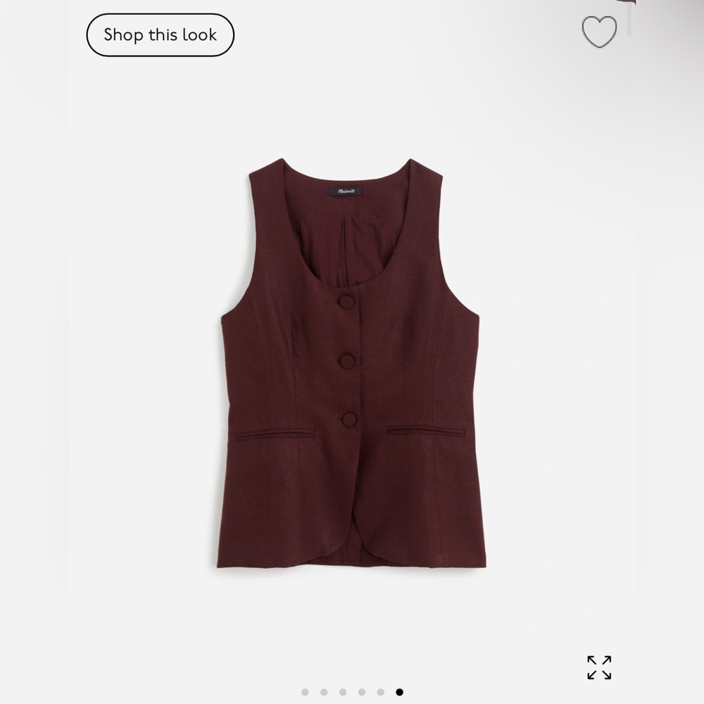 Linen Scoopneck Cutaway Vest - Picture 5 of 6